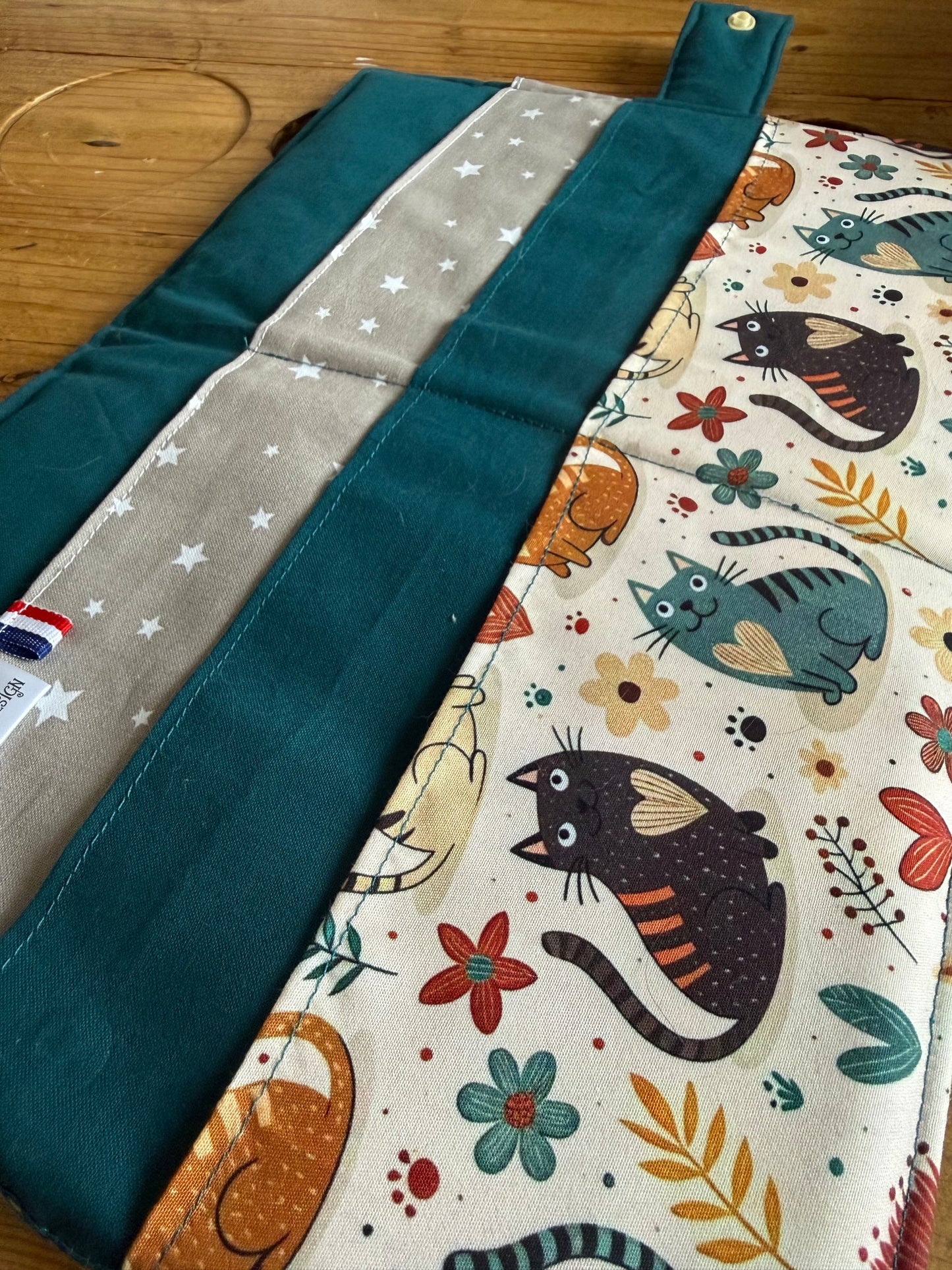 POCHETTE AZELE - Catflower / bleu canard