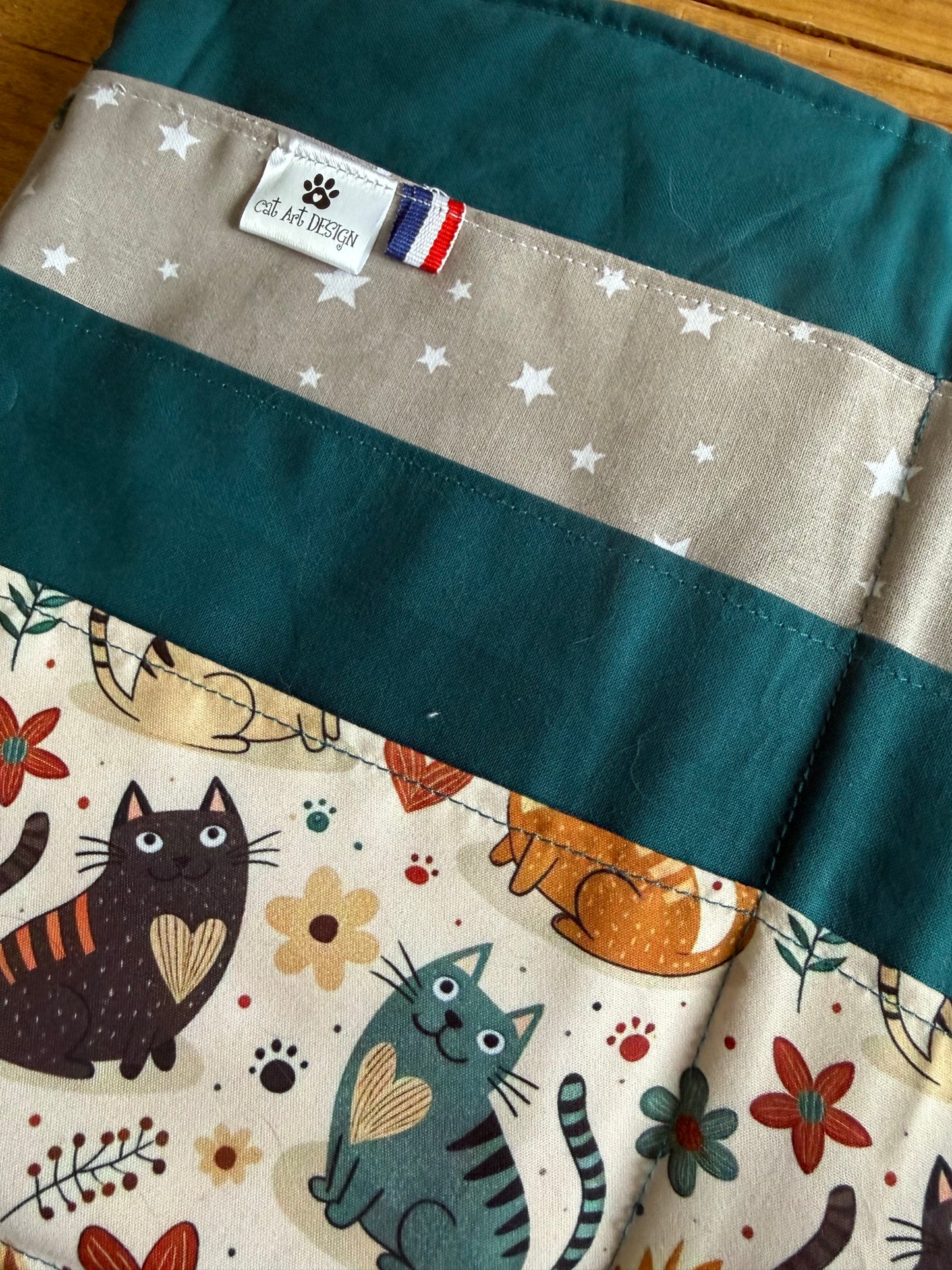 POCHETTE AZELE - Catflower / bleu canard
