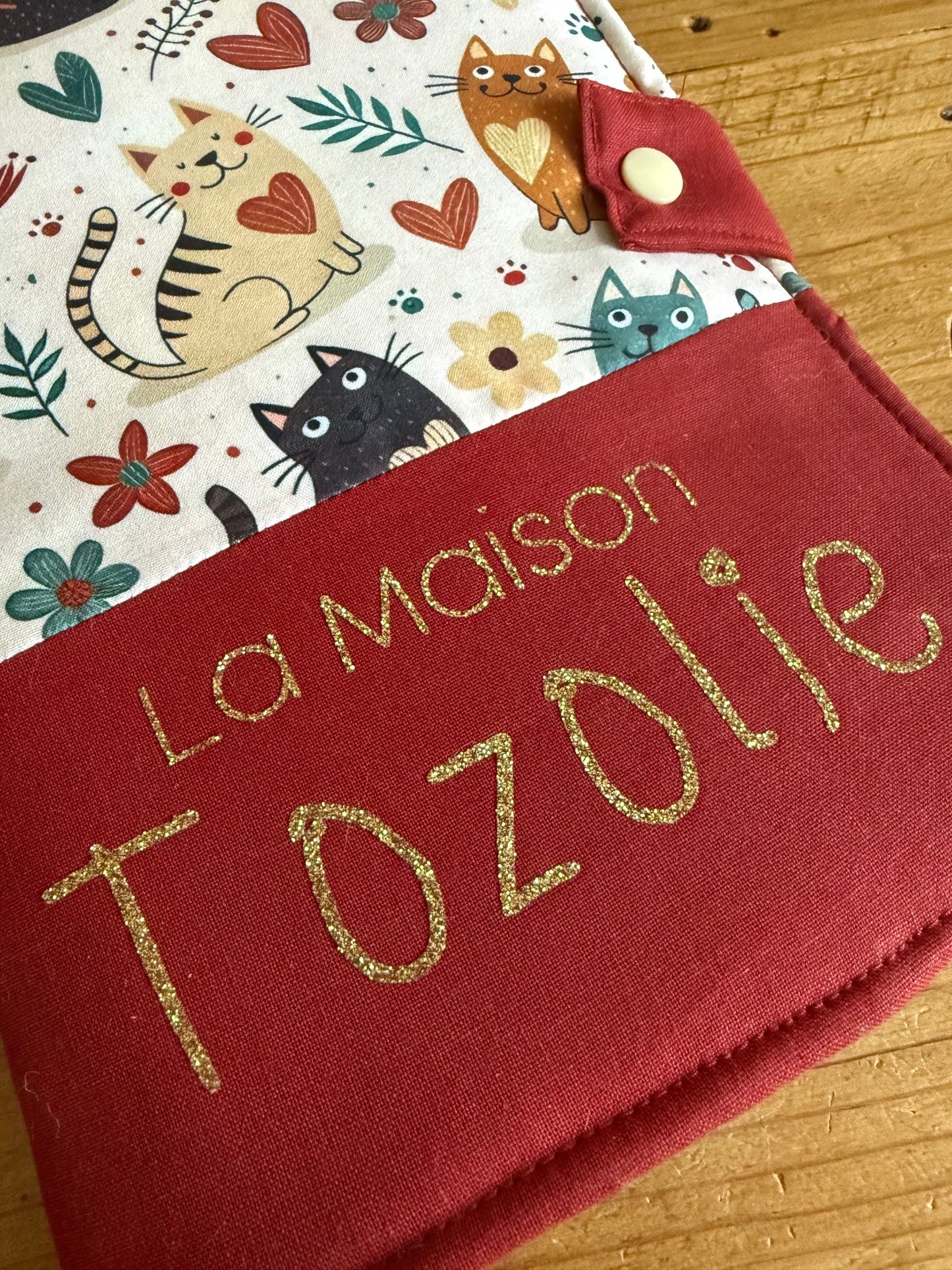 POCHETTE AZELE - Catflower / Rouille