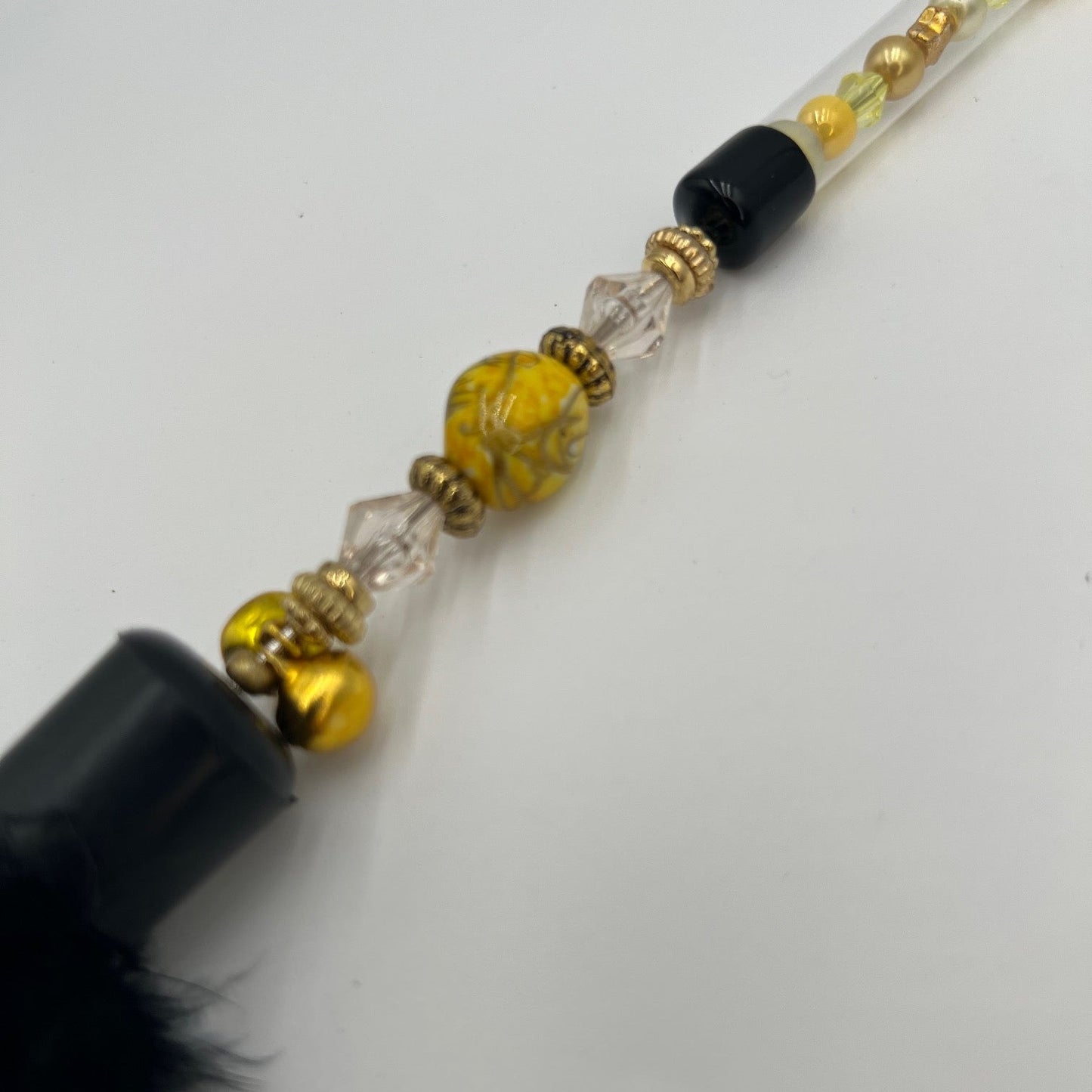 PLUMEAU BIJOU - Collection perle G jaune