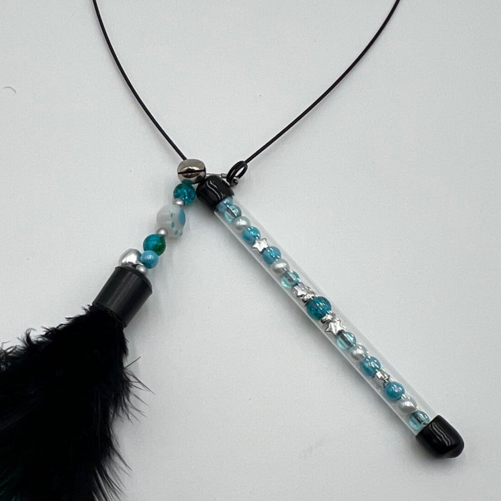 PLUMEAU SWING - Bleu vert & argent