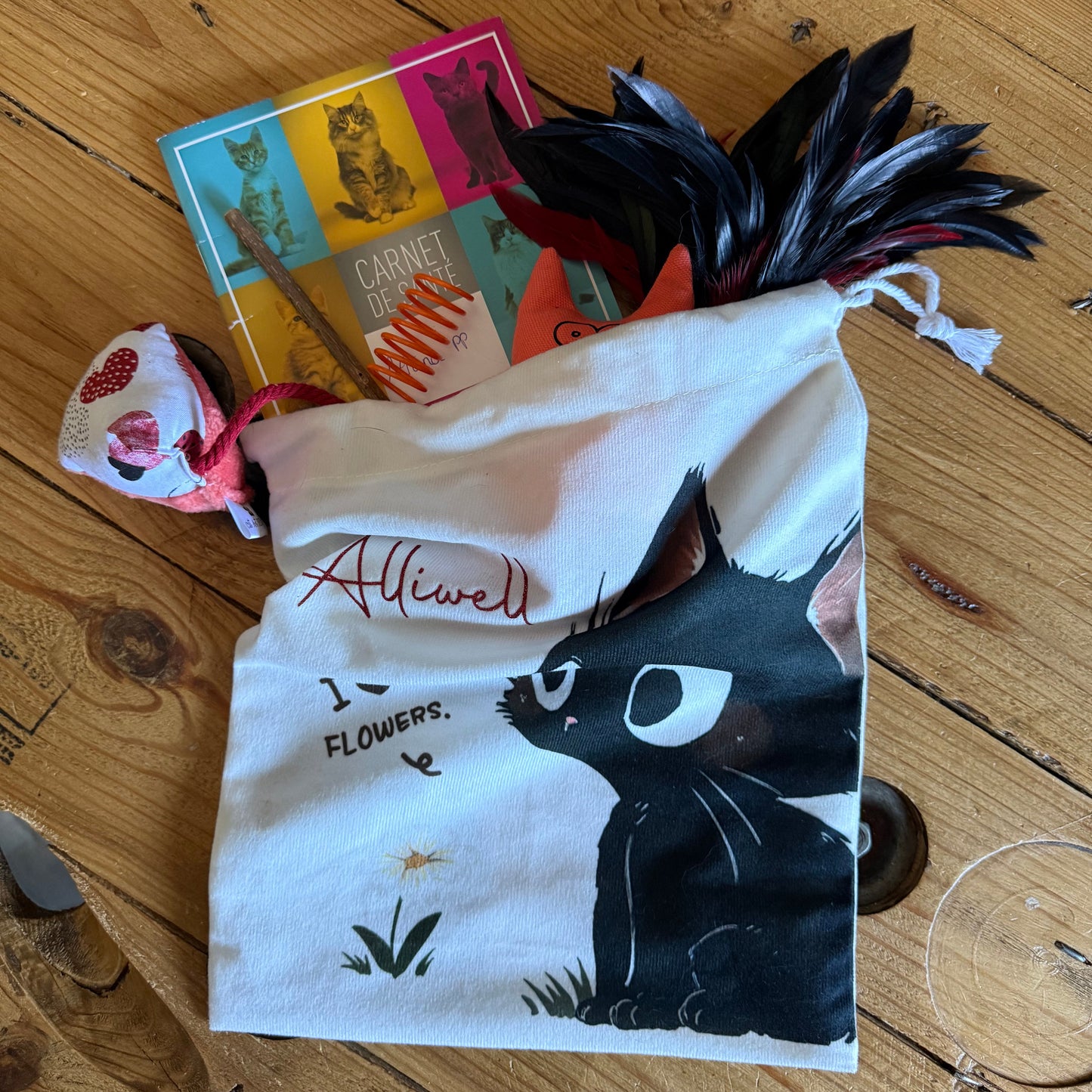 POCHON CHATON PERSONALISE - Le rangement tout doux pour les trésors de votre êtit compagnon