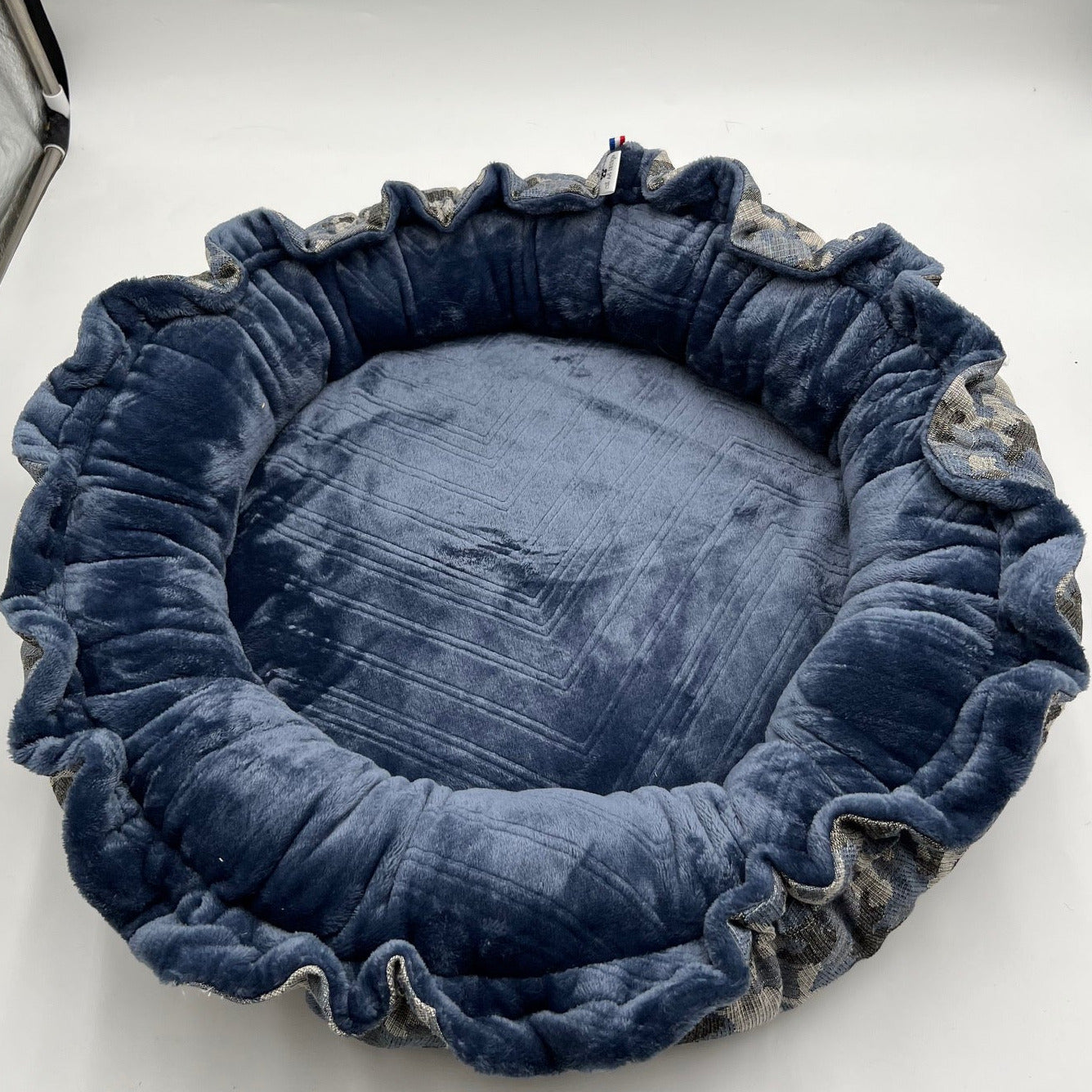 ROSALI Blue camouflage jacquard cushion