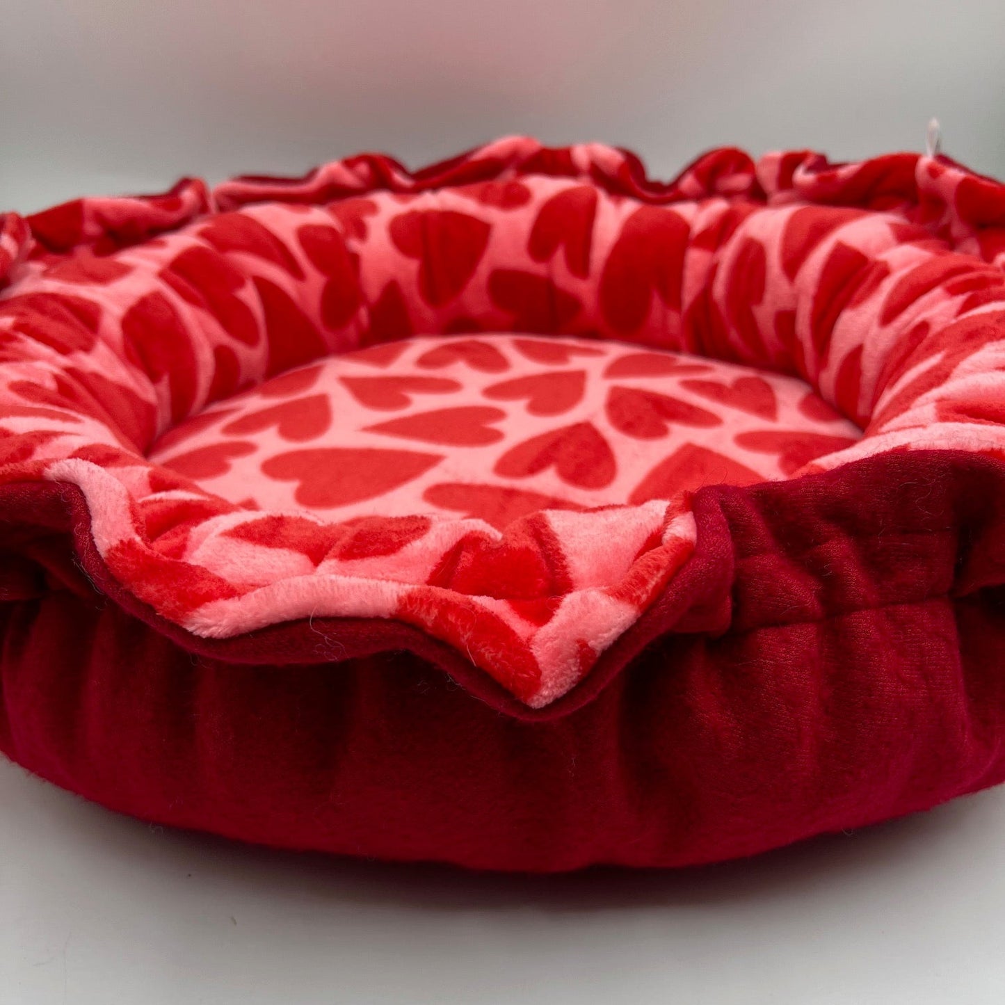 ROSALI St Felix pink cushion with red heart