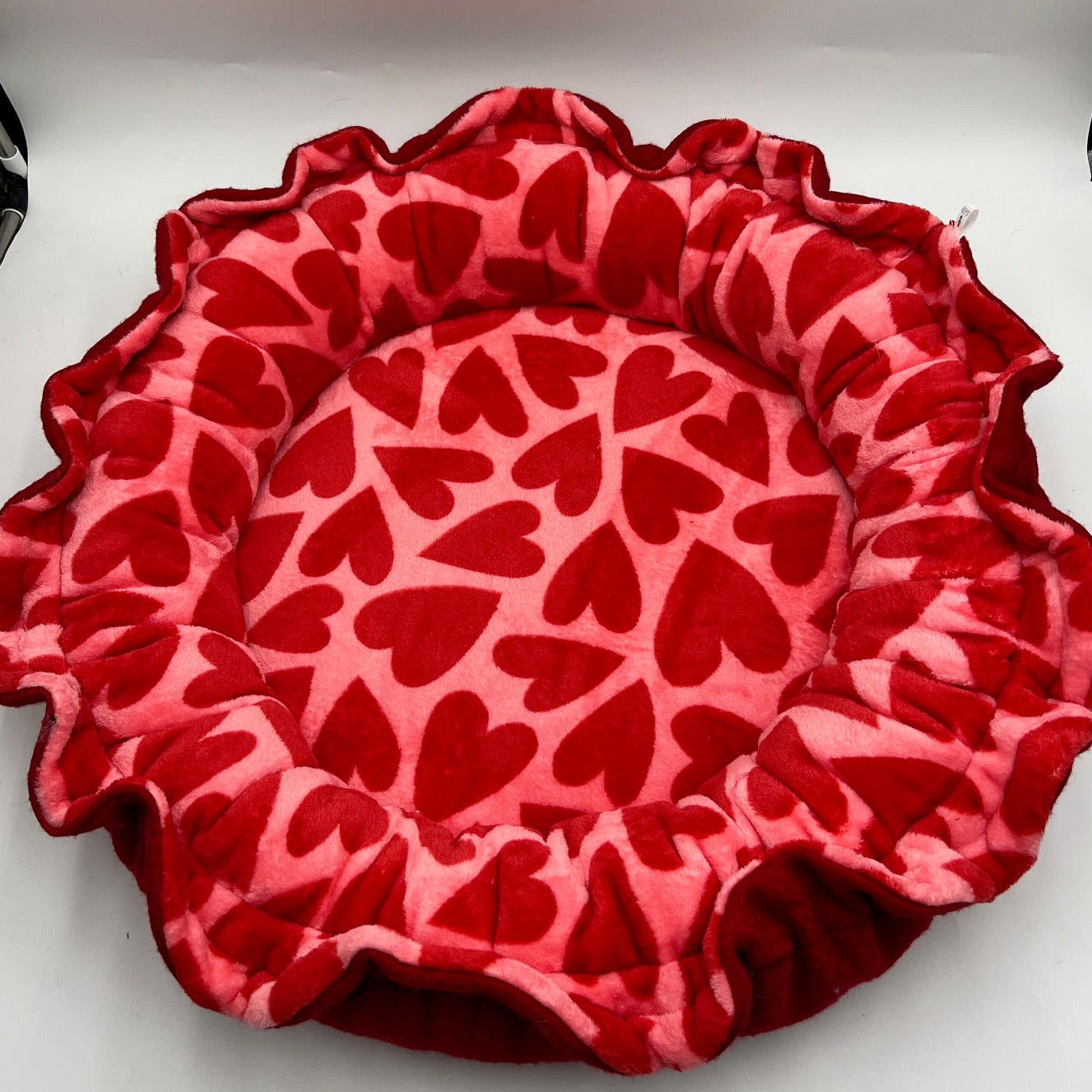 ROSALI St Felix pink cushion with red heart