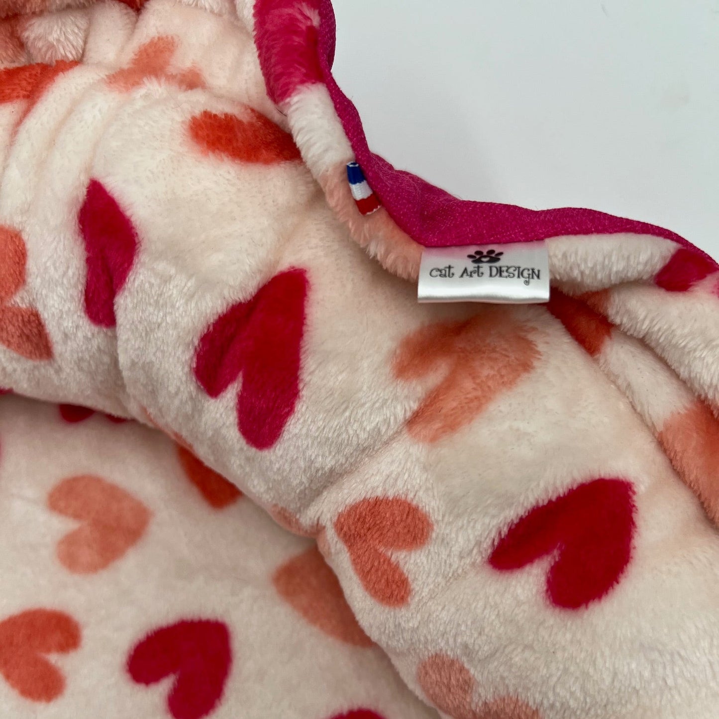 ROSALI St Felix pink and coral heart cushion
