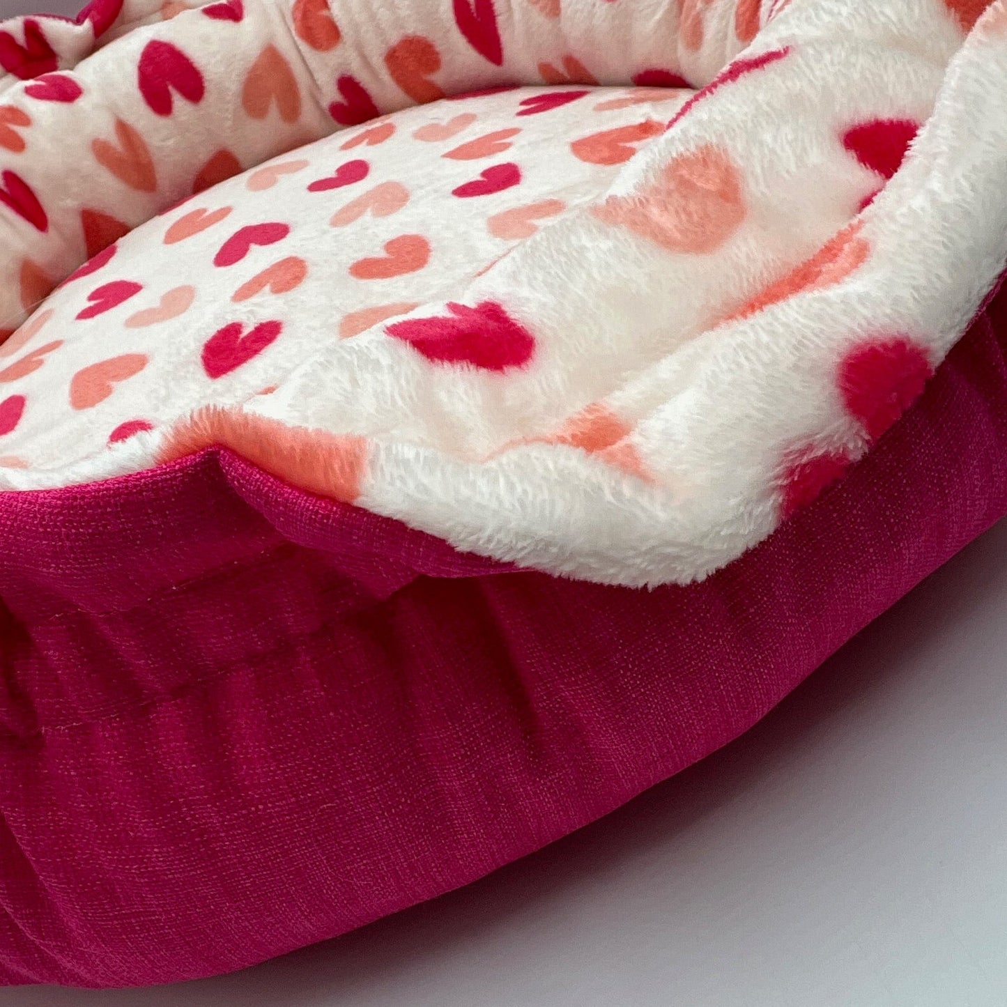 ROSALI St Felix pink and coral heart cushion
