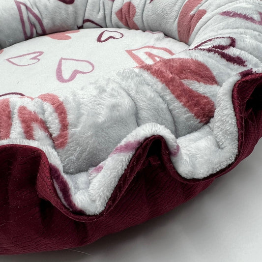 ROSALI Coussin St Felix gris coeur prune