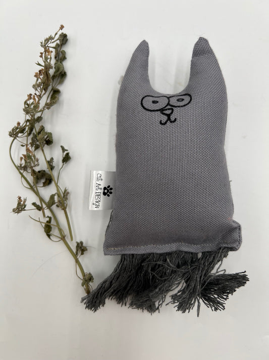 TIMINOU - Petit chat malin à l'herbe à chat gris anthracite